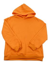 Kriklavoě oranžová tepláková mikina s vreckom a kapucňou