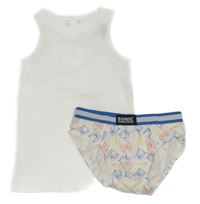 2Set - Bílý nátělník F&F + bílo/modré slipy se Sonicem C&A