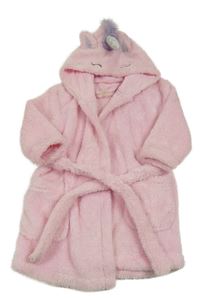 Svetloružový chlpatý župan s kapucí - jednorožec George