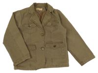 Hnědokhaki jarná bunda s golierikom