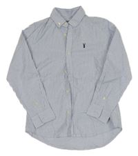 Modro-bílá pruhovaná košile s výšivkou Next