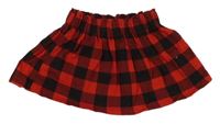 Červeno-čierna kockovaná sukňa