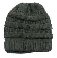 Sivá rebrovaná pletená čapica