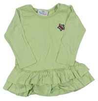 Zelené bavlnené šaty s hviezdičkou Topomini