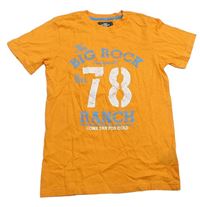 Oranžové tričko s nápismi a číslom H&M