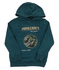 Tmavozelená mikina s měnícím obrázkom a kapucí - Minecraft M&S
