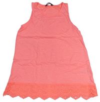 Neonově růžový top s krajkou Primark