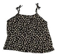Čierno-smotanový vzorovaný top H&M