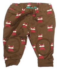 Hnědé tepláky s liškami Little Green Rascals