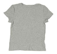 Svetlosivé melírované rebrované crop tričko H&M