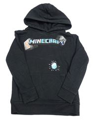 Černá mikina s Minecraft a kapucí