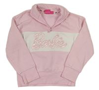 Růžovo-bílá mikina s nápisem - Barbie Primark