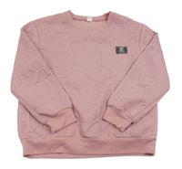 Staroružová mikina s písmeny a nášivkou Shein