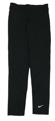Čierne športové funkčné legíny s logom Nike
