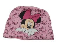 Růžová bavlněná čepice s Minnie Disney