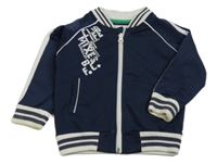 Tmavomodrá športová prepínaci mikina s nápisom