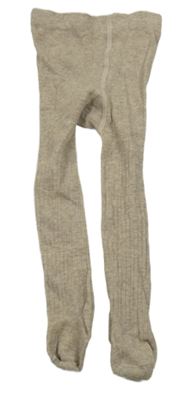 Hnědé melírované žebrované punčocháče H&M