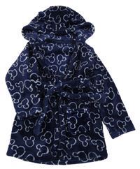 Tmavomodrý chlupatý župan s Mickeym a kapucí George