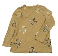 Hnědé triko s dinosaury George