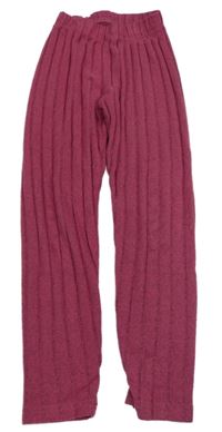 Malinové melírované rebrované úpletové legíny Shein