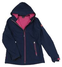 Tmavomodrá softshellová funkčná bunda s kapucňou TrollKids