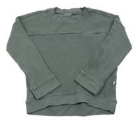 Tmavozelená rebrovaná mikina