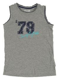 Sivé melírované tielko s číslom Pocopiano