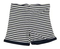 Tmavomodro-biele pruhované bavlnené kraťasy H&M