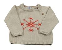 Béžový vlnený sveter s vločkou Petit Bateau