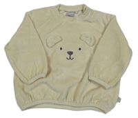 Béžová zamatová mikina s medvěďom