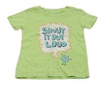 Zelené tričko s nápisom a príšerkou Impidimpi