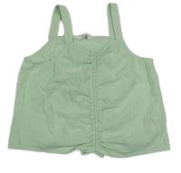 Svetlozelený rebrovaný crop top H&M