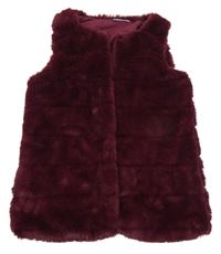 Vínová kožušinová podšitá vesta Destination