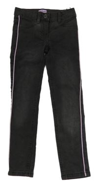 Antracitové skinny rifle s pruhom Alive