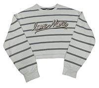 Bielo-čierna pruhovaná crop mikina s nápisom River Island