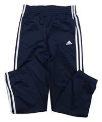 Tmavomodré sportovní tepláky s logem Adidas