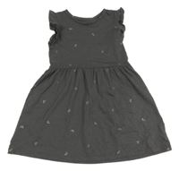 Tmavosivé bavlnené šaty s duhami H&M