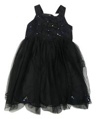 Čierne tylové šaty s flitrami H&M