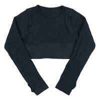 Tmavomodré športové rebrované crop tričko Primark