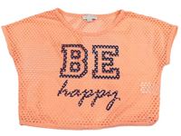 Neónově oranžový sieťovaný crop top Charles Vögele