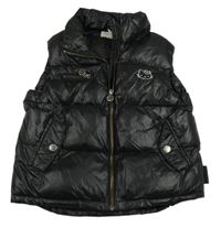 Čierna šušťáková zateplená crop vesta s Hello Kitty H&M