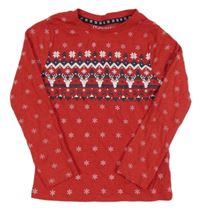 Červené vzorované pyžamové tričko Primark