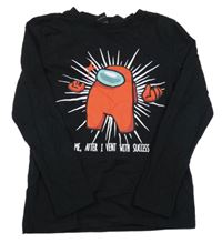 Čierne tričko s Amog us