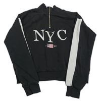 Tmavosivá crop mikina s nápisom H&M