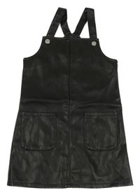 Černé laclové koženkové šaty s kapsami Primark