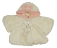 Nové - smetanový chlupatý kabátek s kapucňou