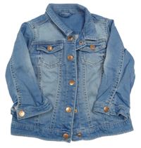 Modrá rifľová bunda s plameňákem F&F