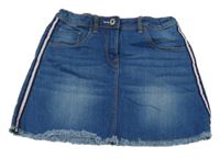 Modrá rifľová sukňa s pruhom Alive