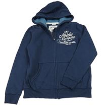 Tmavomodrá prepínaci mikina s nápisom a kapucňou Pepperts