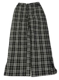 Čierno-béžové kockované široké nohavice H&M